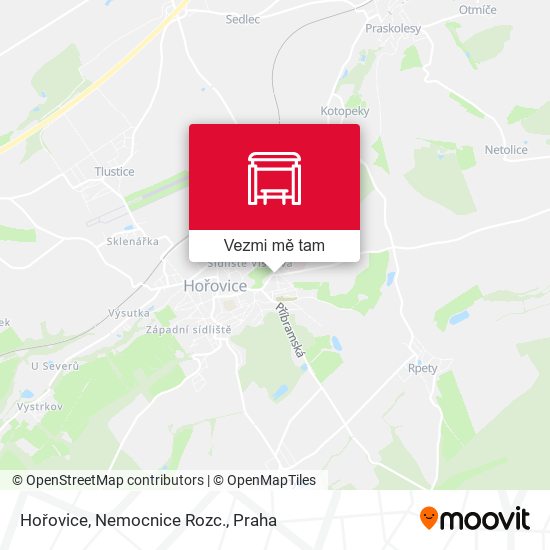 Hořovice, Nemocnice Rozc. mapa