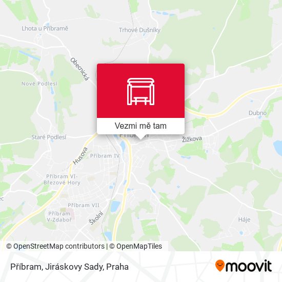 Příbram, Jiráskovy Sady (A) mapa