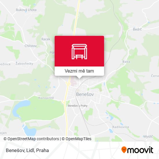 Benešov, Lidl mapa