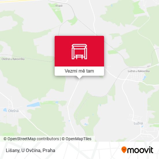 Lišany, U Ovčína mapa