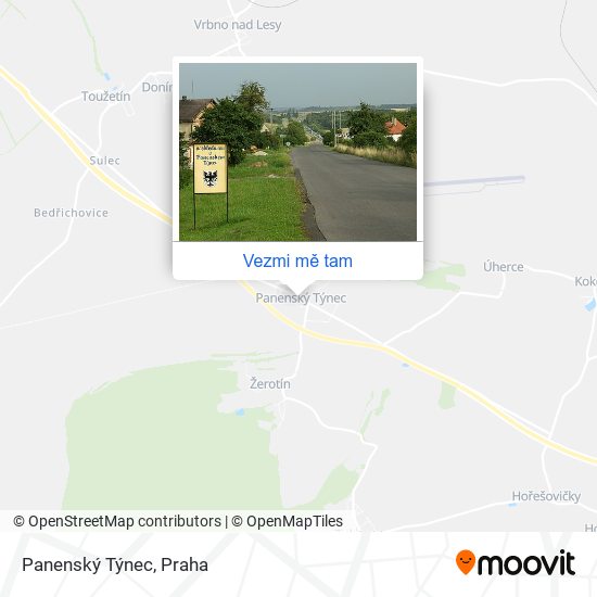 Panenský Týnec mapa