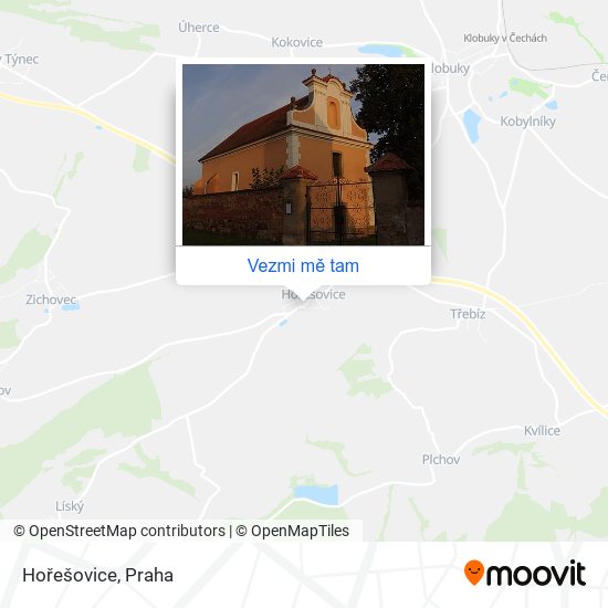 Hořešovice mapa