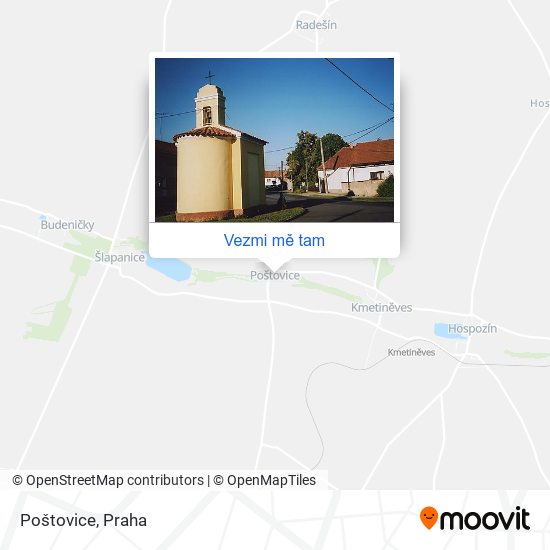 Poštovice mapa