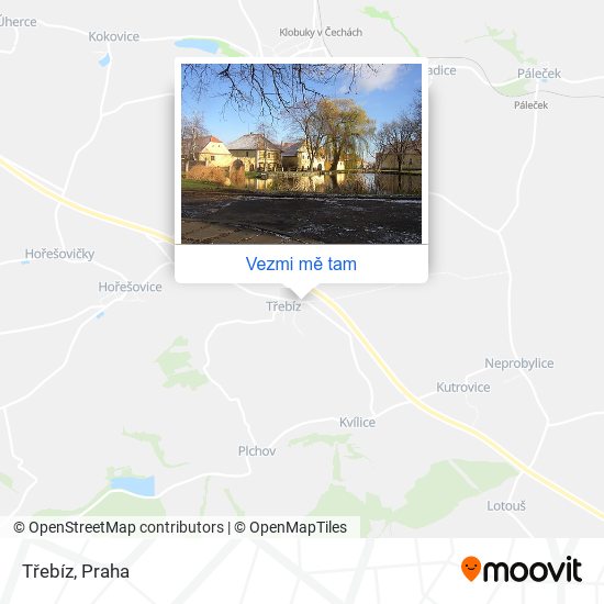 Třebíz mapa