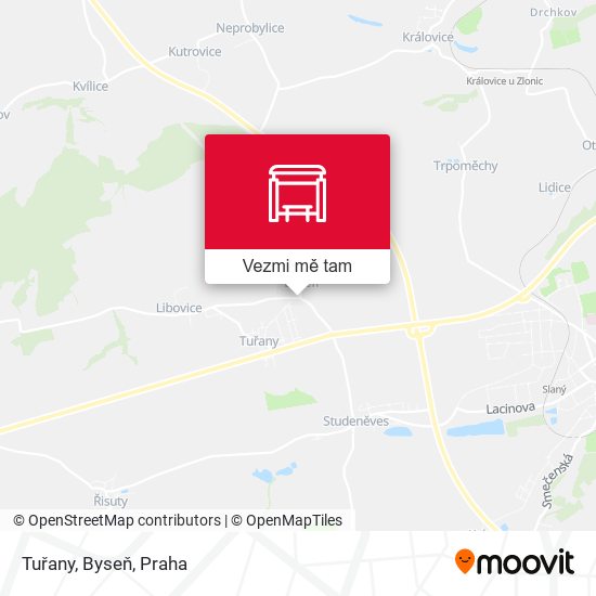 Tuřany, Byseň mapa