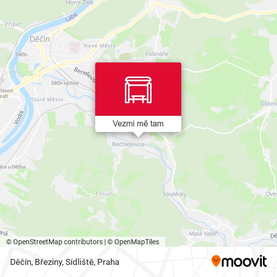 Děčín, Březiny, Sídliště mapa