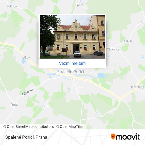 Spálené Poříčí mapa