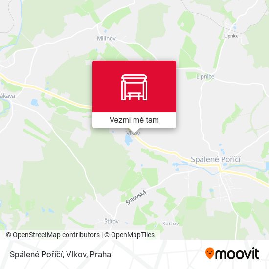Spálené Poříčí, Vlkov mapa