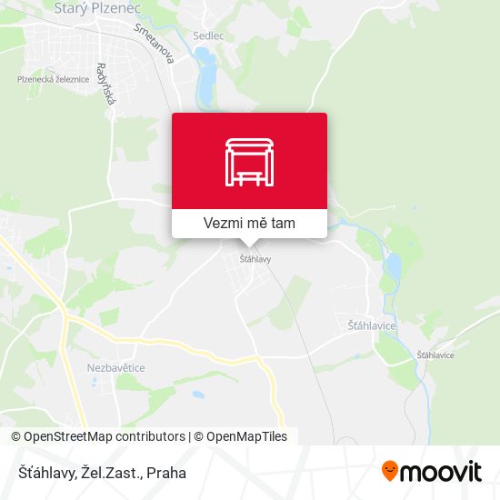 Šťáhlavy, Žel.Zast. mapa
