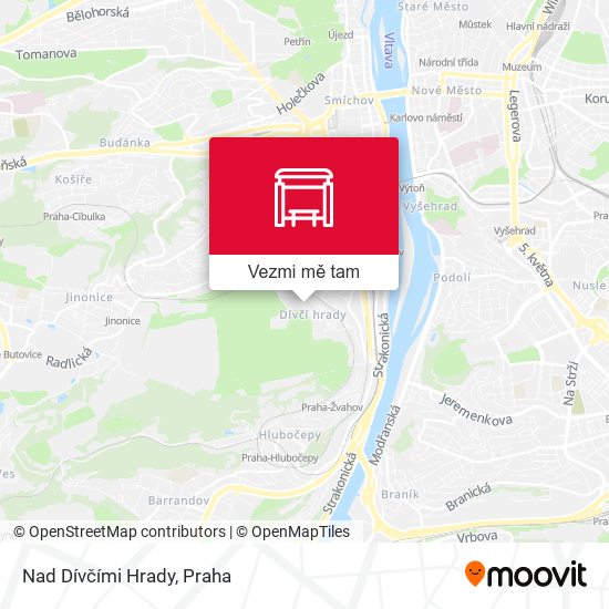 Nad Dívčími Hrady mapa