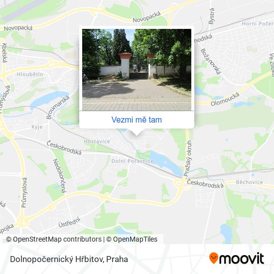 Dolnopočernický Hřbitov mapa