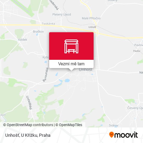 Unhošť, U Křížku mapa