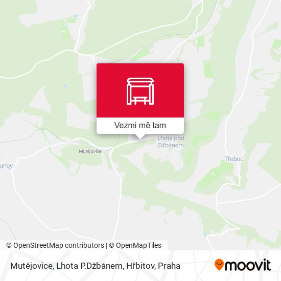 Mutějovice, Lhota P.Džbánem, Hřbitov mapa