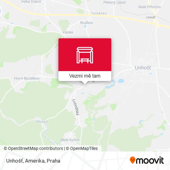 Unhošť, Amerika mapa