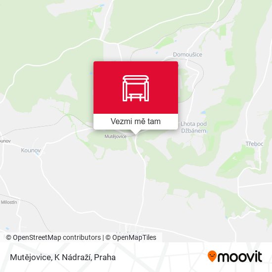 Mutějovice, K Nádraží mapa