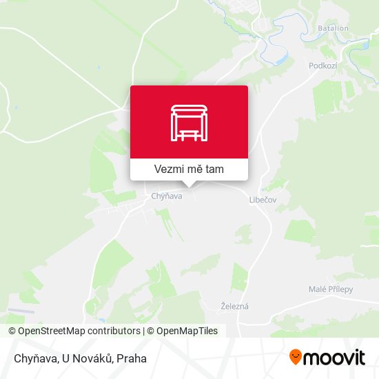 Chyňava, U Nováků mapa