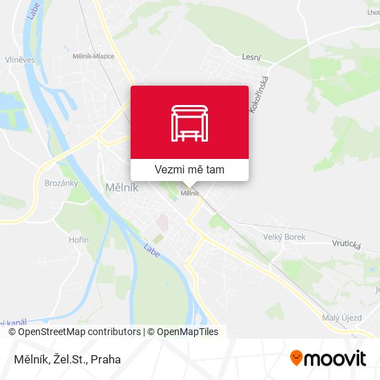 Mělník, Žel.St. mapa