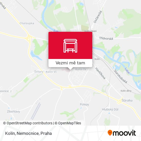 Kolín, Nemocnice mapa