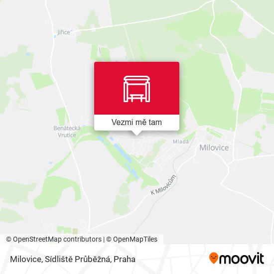 Milovice, Sídliště Průběžná mapa