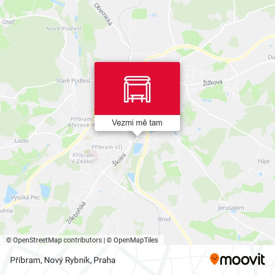 Příbram, Nový Rybník mapa