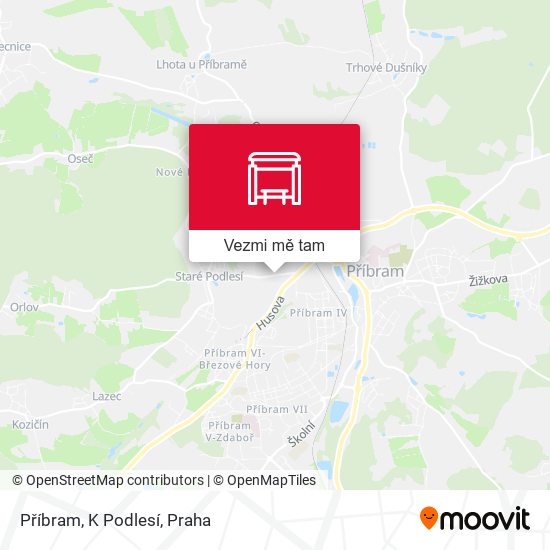 Příbram, K Podlesí mapa
