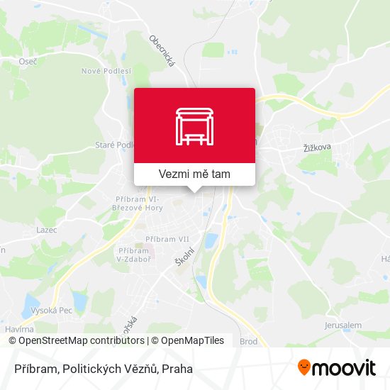 Příbram, Politických Vězňů mapa