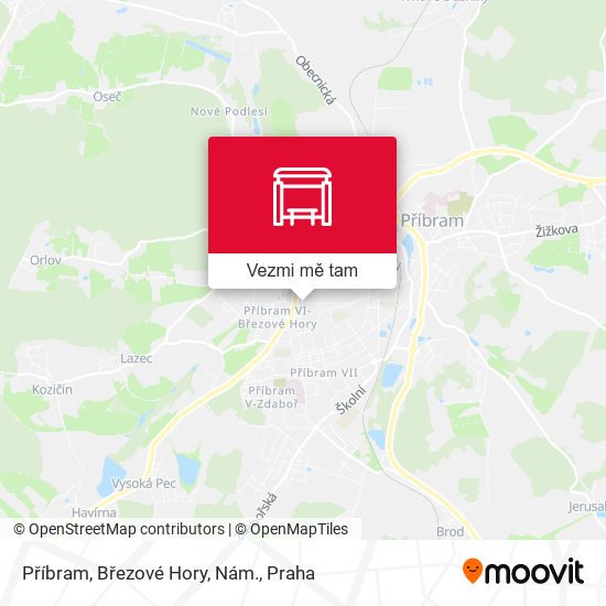 Příbram, Březové Hory, Nám. mapa