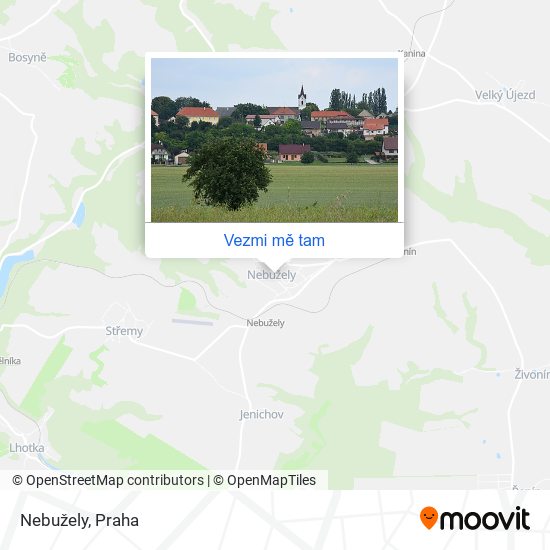 Nebužely mapa