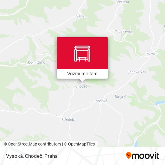 Vysoká, Chodeč mapa