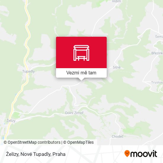 Želízy, Nové Tupadly mapa