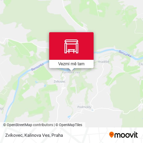 Zvíkovec, Kalinova Ves mapa
