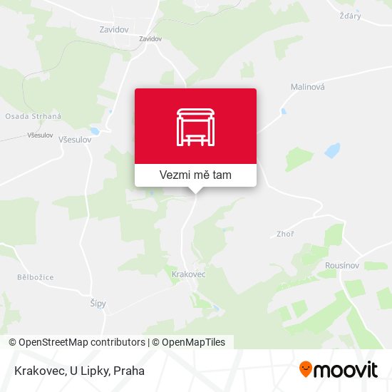 Krakovec, U Lipky mapa