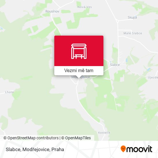 Slabce, Modřejovice mapa