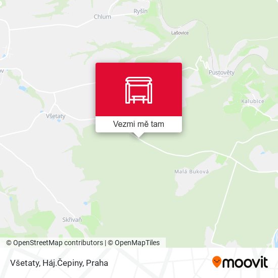 Všetaty, Háj.Čepiny mapa