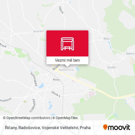Říčany, Radošovice, Vojenské Velitelství mapa