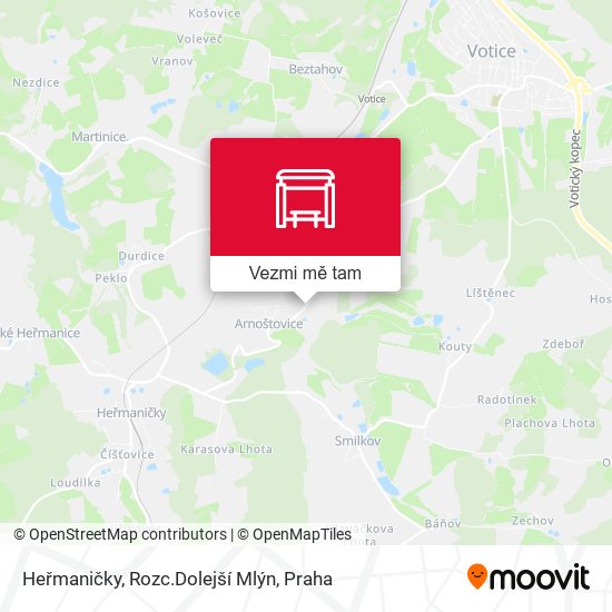 Heřmaničky, Rozc.Dolejší Mlýn mapa