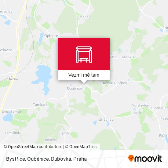 Bystřice, Ouběnice, Dubovka mapa