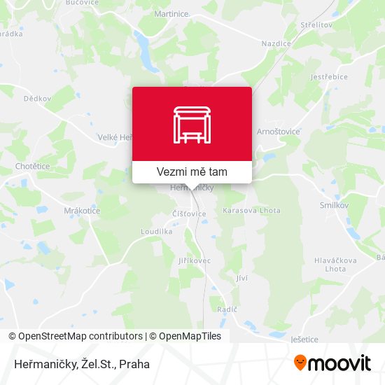 Heřmaničky, Žel.St. mapa