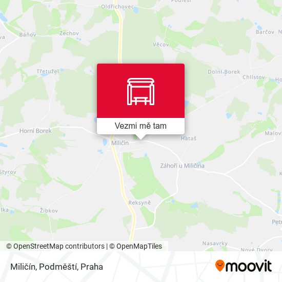 Miličín, Podměští mapa