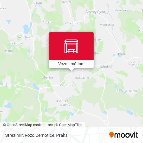 Střezimíř, Rozc.Černotice mapa