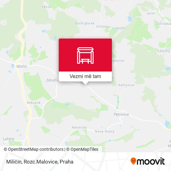Miličín, Rozc.Malovice mapa