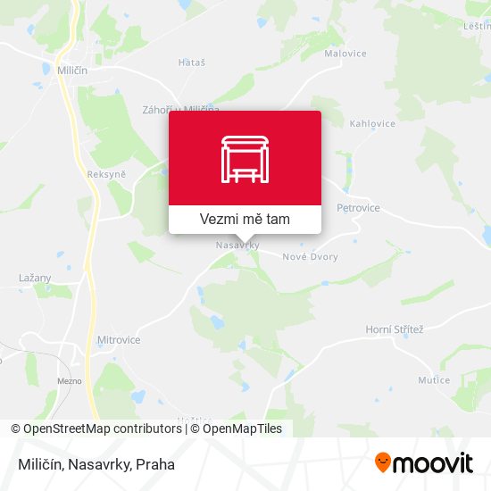 Miličín, Nasavrky mapa