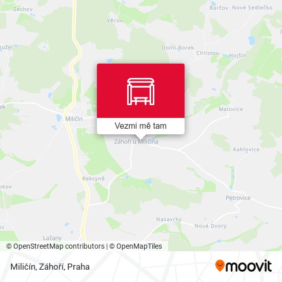 Miličín, Záhoří mapa