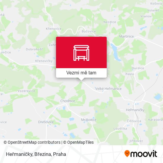 Heřmaničky, Březina mapa