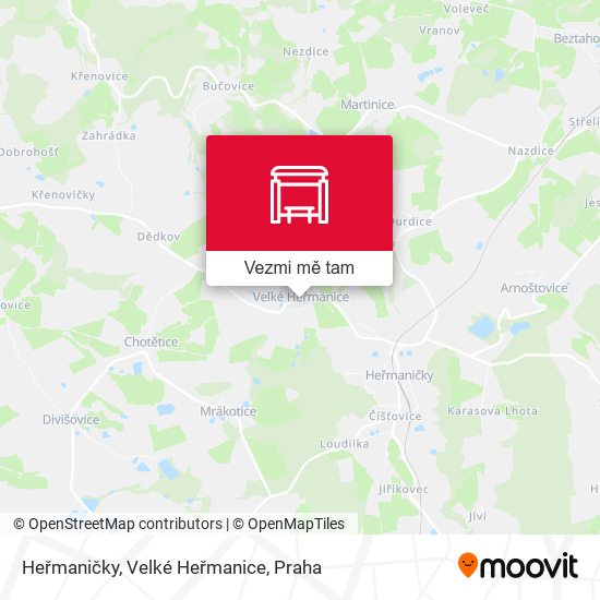 Heřmaničky, Velké Heřmanice mapa
