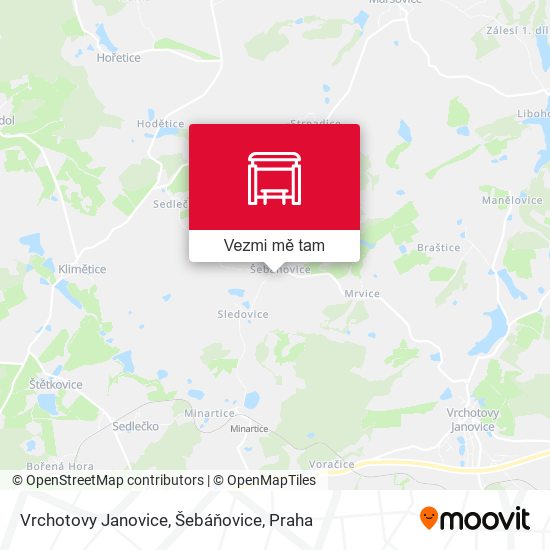 Vrchotovy Janovice, Šebáňovice mapa