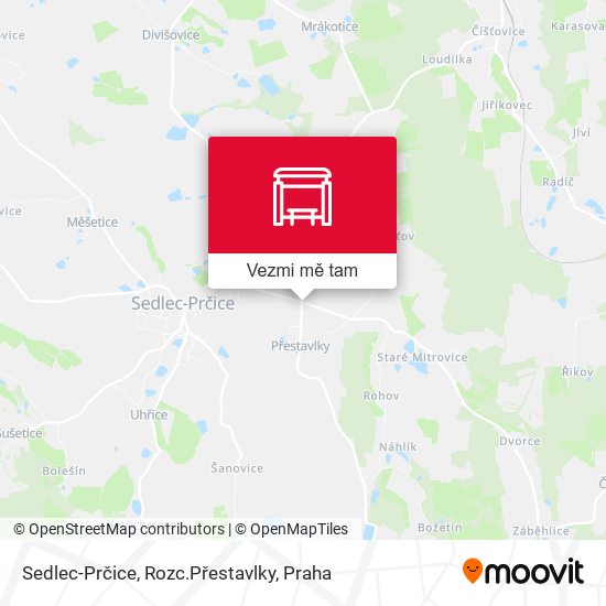 Sedlec-Prčice, Rozc.Přestavlky mapa