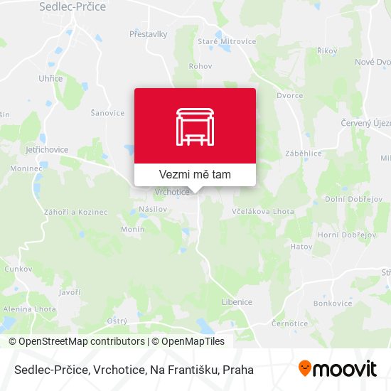 Sedlec-Prčice, Vrchotice, Na Františku mapa