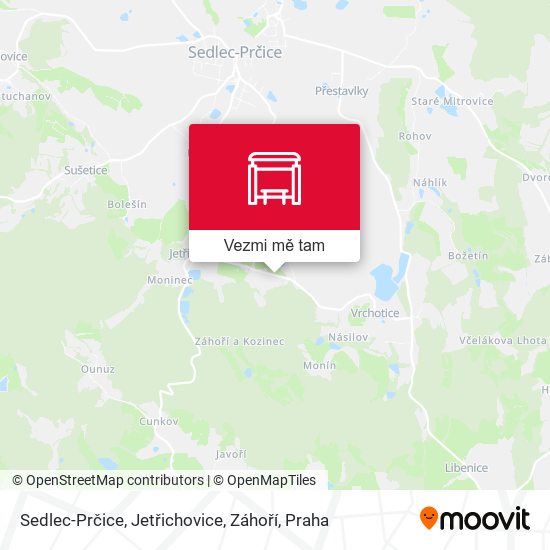 Sedlec-Prčice, Jetřichovice, Záhoří mapa