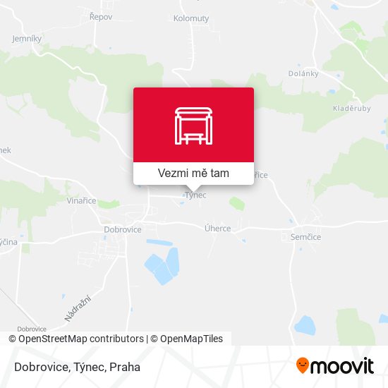 Dobrovice, Týnec mapa